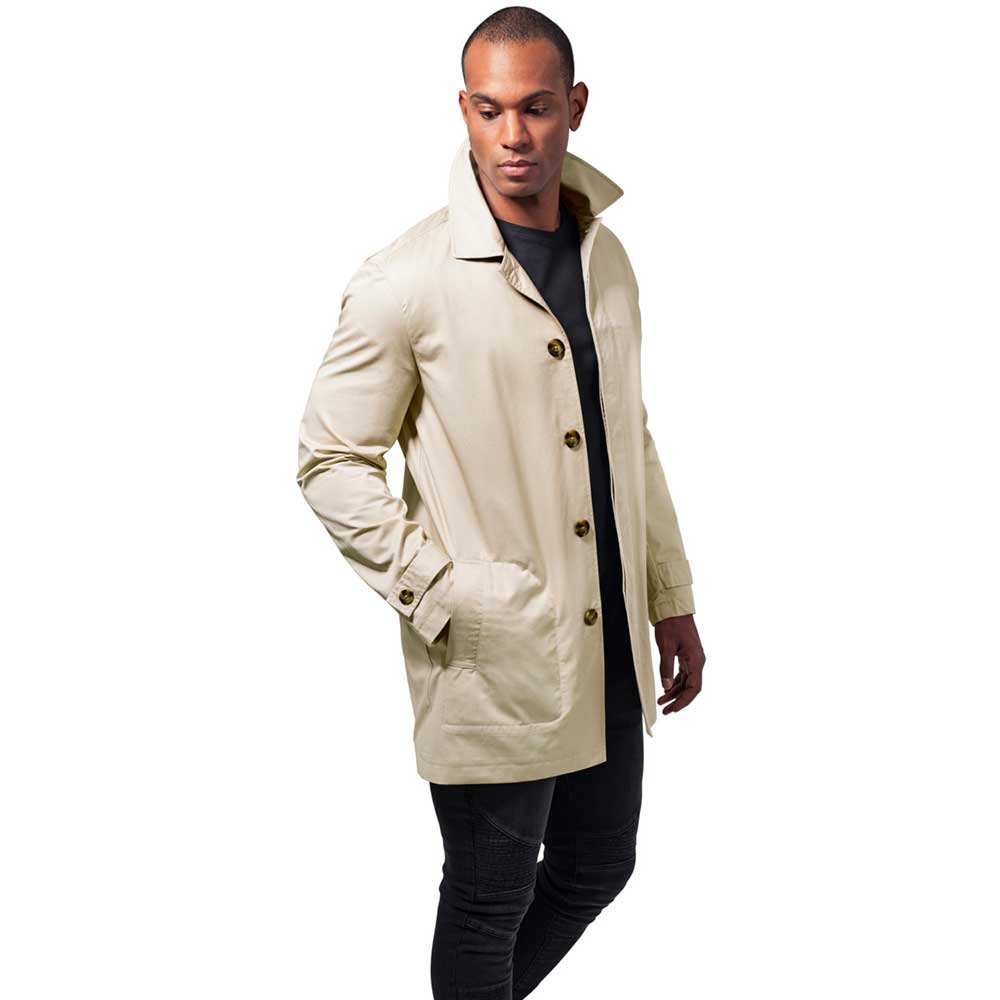 Urban Classics Urban Classics Coat Gabardine Beige Urban Classics Urban Classics Jas Gabardine Beige | Attitude